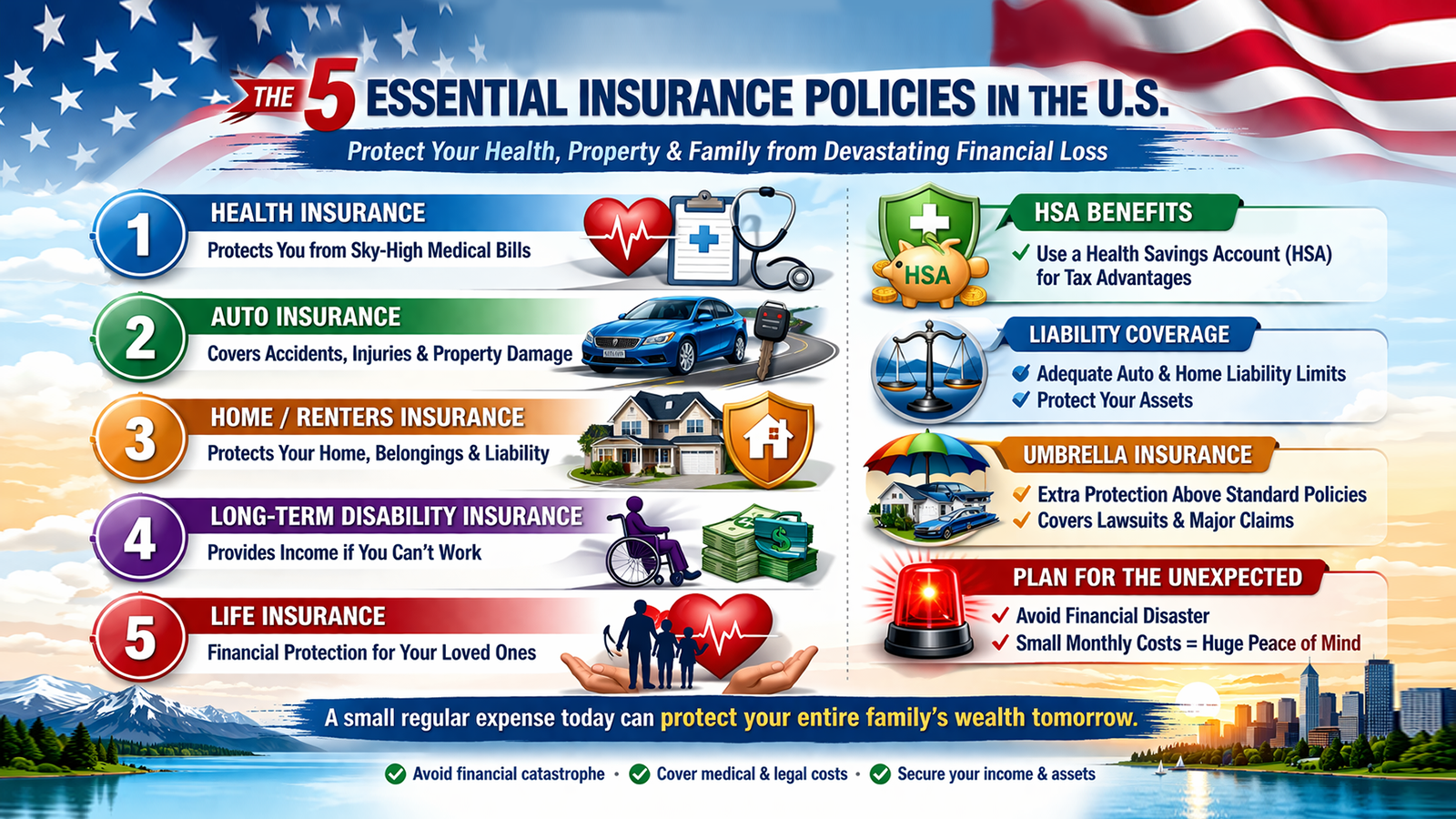 One Accident Away from Bankruptcy? The 5 Insurances That Protect You in America